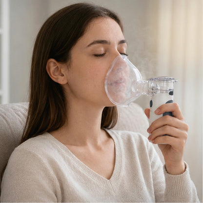 Handheld Mesh Atomizer for Respiratory Medication – Cordless & Quiet Breathing Treatment Device for Home & Travel