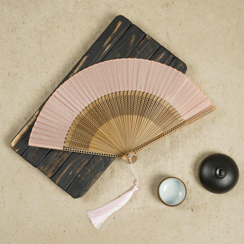 Silk Bamboo Hand Fan – Folding Oriental Style Accessory for Weddings, Parties & Summer Cooling – Lightweight Portable Fan with Elegant