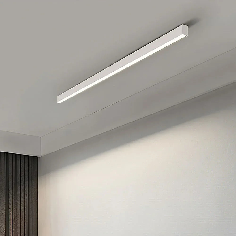 Linear LED Flush Mount Ceiling Light 47-inch Black Fixture for Bedroom Living Room Hallway Contemporary Minimalist Home Lighting