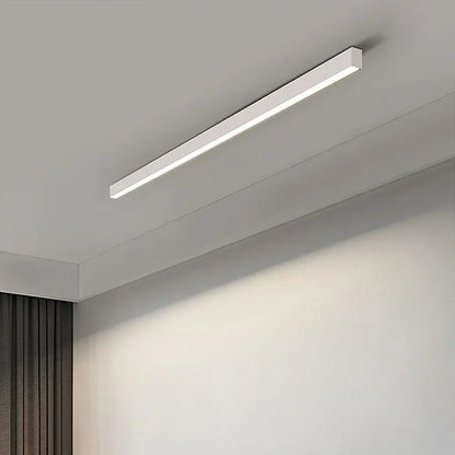 Linear LED Flush Mount Ceiling Light 47-inch Black Fixture for Bedroom Living Room Hallway Contemporary Minimalist Home Lighting