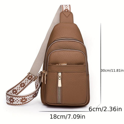 Leather Crossbody Sling Bag with Multiple Compartments for Men & Women – Adjustable Chest Pack for Everyday Carry & Active Lifestyle
