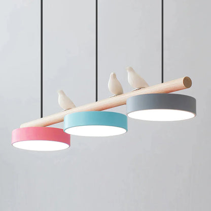 Bird Pendant Light with Adjustable Sculpture – Metal Wood Resin Modern Ceiling Lighting for Living Room Bedroom Dining Room – Dimmable LED
