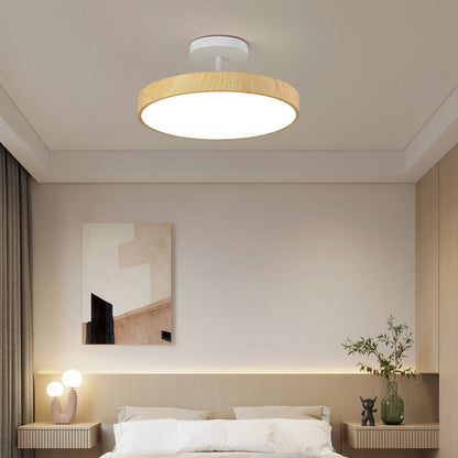 Close-to-Ceiling LED Fixture 12-Inch Iron Round Low-Profile for Hallways Bedrooms Kitchens Entryways Modern Dimmable 3000K-5000K