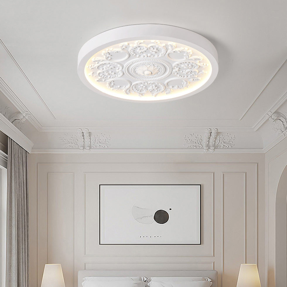 Low-Profile LED Overhead Light 13 in White Dimmable Remote Ceiling Fixture for Bedroom Modern Minimalist Living Room Hallway Low Ceilings