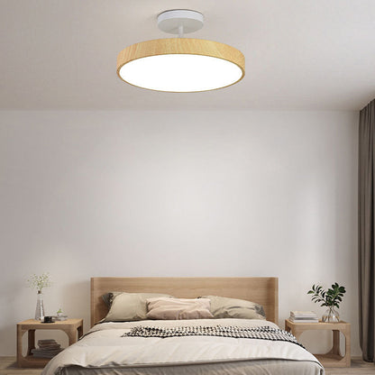 Close-to-Ceiling LED Fixture 12-Inch Iron Round Low-Profile for Hallways Bedrooms Kitchens Entryways Modern Dimmable 3000K-5000K