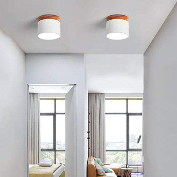 Compact Surface-Mount LED Light Fixture 4 in Round Multi-Color Adjustable Temperature for Entryways Bedrooms Overhead Lighting 7W 700 Lumens