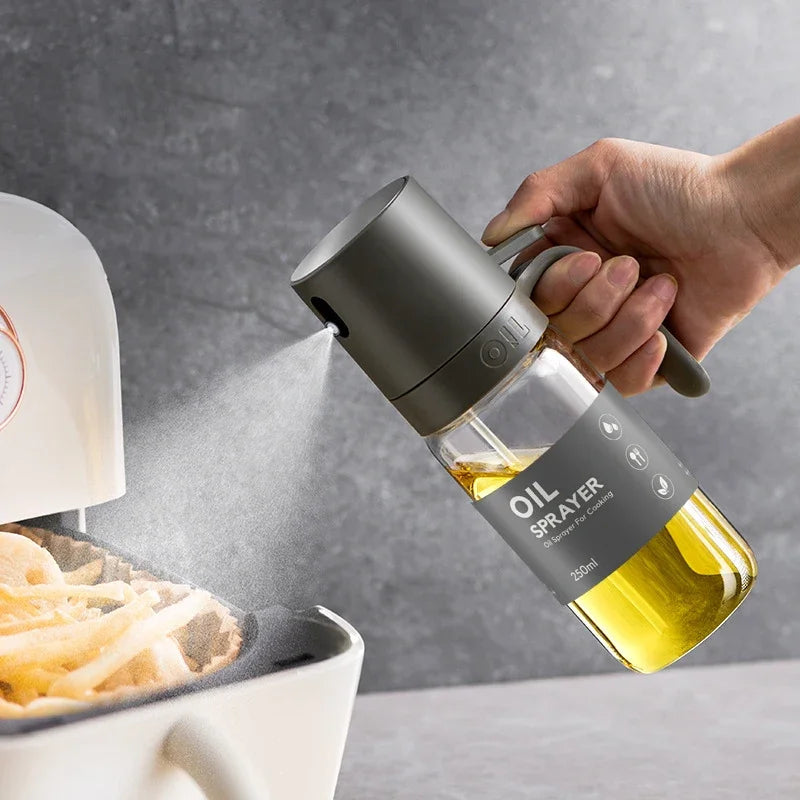 Heat-Safe Glass Oil Mister Bottle 8.5 fl oz Kitchen Cooking Spray Tool for Air Fryer Grill Salad Baking