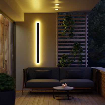 Waterproof Linear LED Outdoor Wall Light Modern Metal Weatherproof Sconce for Garden Patio Entryway Hallway Exterior Porch Walkway IP65