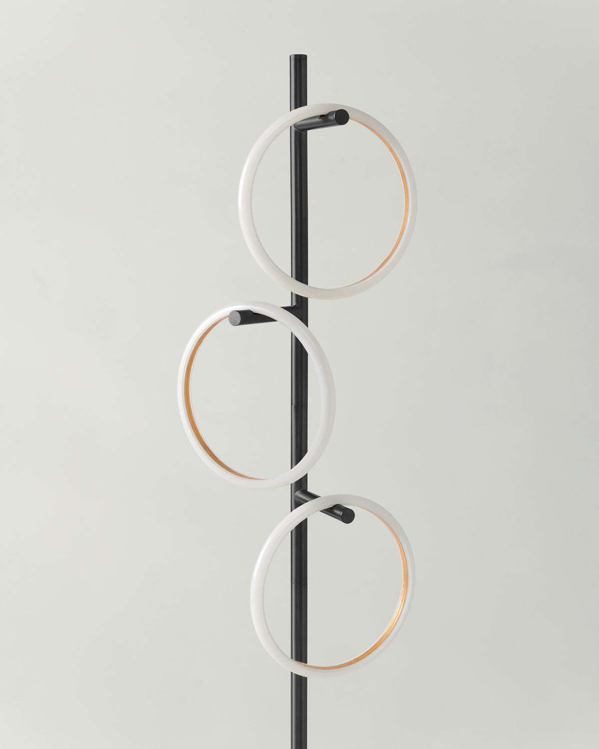 Triple-Ring LED Floor Lamp with Dimmer – 66" Tall Standing Light for Bedroom & Living Areas – Gold Metal Reading Lamp