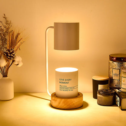 Modern Wood & Metal Desk Lamp with Adjustable Brightness for Bedroom & Home Office