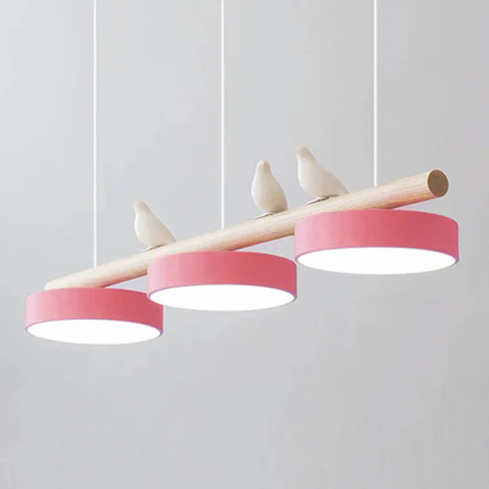 Bird Pendant Light with Adjustable Sculpture – Metal Wood Resin Modern Ceiling Lighting for Living Room Bedroom Dining Room – Dimmable LED