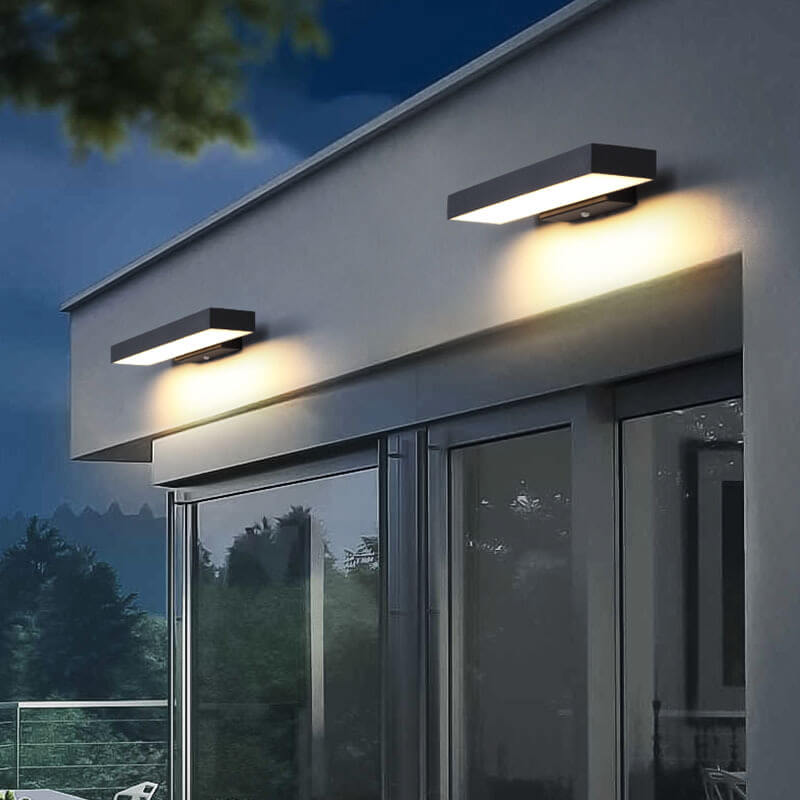Outdoor Motion Sensor LED Wall Light - Slim Waterproof Porch Sconce for Entryway, Patio & Garage