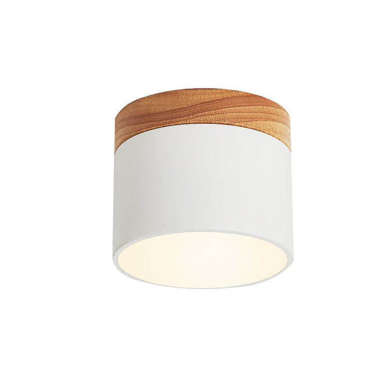Round Compact LED Ceiling Light with Tri-Color Temperature Switch for Hallways, Bedrooms & Living Rooms | Modern Nordic Style Flush Mount