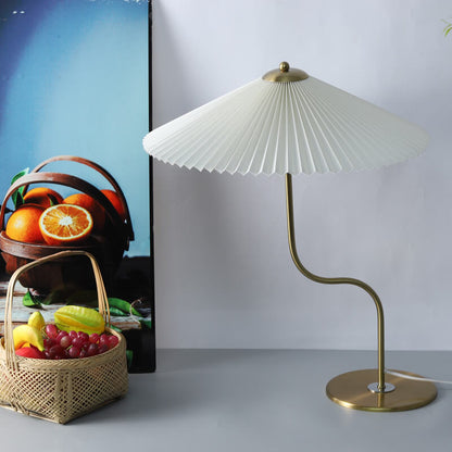 Contemporary Metal Desk Light with Fabric Shade 25 Inches Tall for Bedroom Office Nightstand Reading Task Illumination E12 E14 Socket Home A