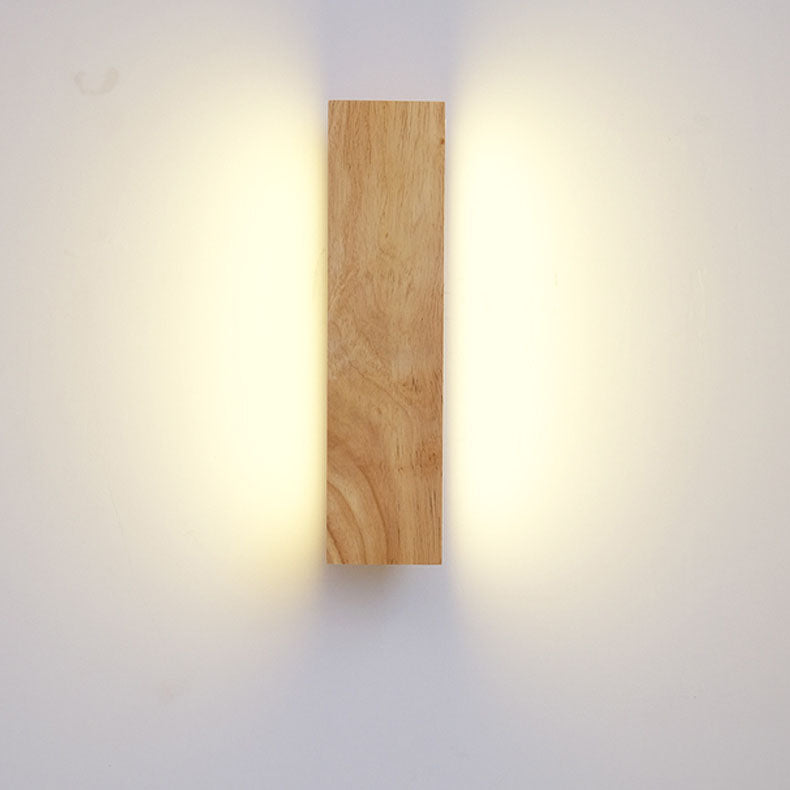 LED Sconce Light 12 Inch Wooden Acrylic Fixture Hallway Bedroom Living Room Hardwired Modern Minimal Décor Ambient Glow 12W 1200 Lumen Inter