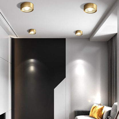 Recessed LED Ceiling Light Copper Finish 5 in Round Ultra Low Profile for Bedroom Entryway Kitchen