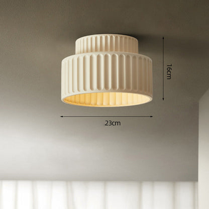 Flush Mount Resin Ceiling Light 10 in White for Low Ceilings Kitchen Hallway Bedroom Dining Room Compact Overhead Fixture E26 Socket