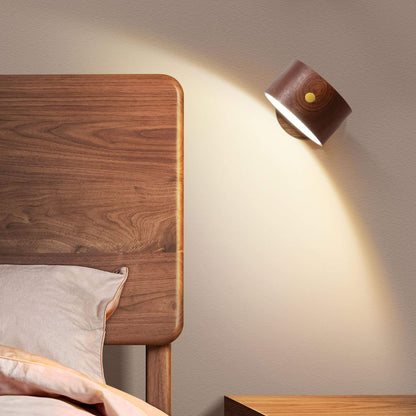 Rechargeable Wood Accent Sconce USB Powered 4W LED for Bedroom Nightstand Reading Corner Minimalist Lighting Wireless Cordless Modern