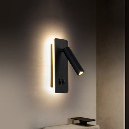 Adjustable LED Reading Sconce 3.3 in Iron Spotlight for Bedroom Hallway Modern Hardwired Task Light Rotatable Arm Wall Fixture Black White