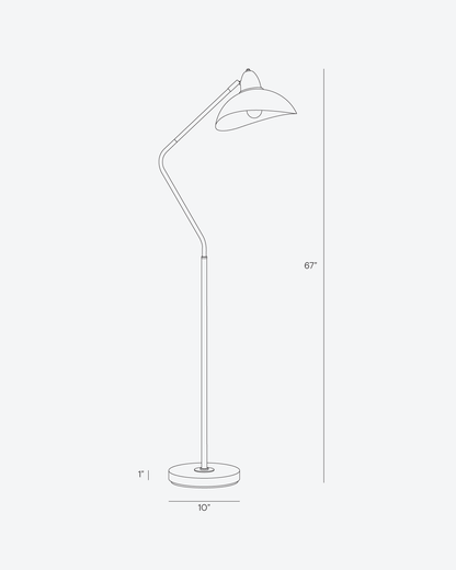 Adjustable Arc Floor Lamp with Pivoting Shade Black Gold 68 in Tall for Reading Nook Living Room Bedroom Study Office Modern Standing Task L
