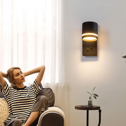 Adjustable LED Reading Sconce 3.3 in Iron Spotlight for Bedroom Hallway Modern Hardwired Task Light Rotatable Arm Wall Fixture Black White