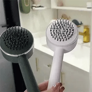 Hairbrush One-Click Self-Cleaning Air-Cushion Scalp Massage Anti-Frizz Bristles
