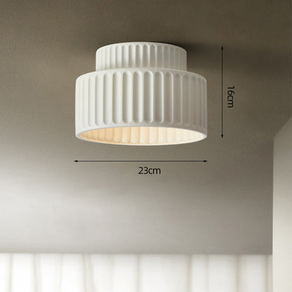 Flush Mount Resin Ceiling Light 10 in White for Low Ceilings Kitchen Hallway Bedroom Dining Room Compact Overhead Fixture E26 Socket