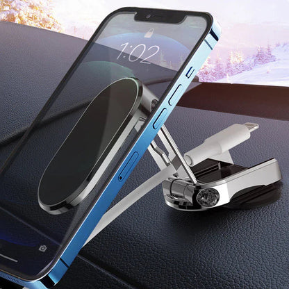 Dashboard Cell Phone Mount with Strong Magnet for Hands-Free Navigation in Any Vehicle Silver Black 360° Rotation Grip
