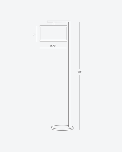Fabric Shade Standing Lamp 60-Inch Metal Frame LED Illumination Foot Switch Control Contemporary Black Antique Brass Satin Nickel Tall Uplig