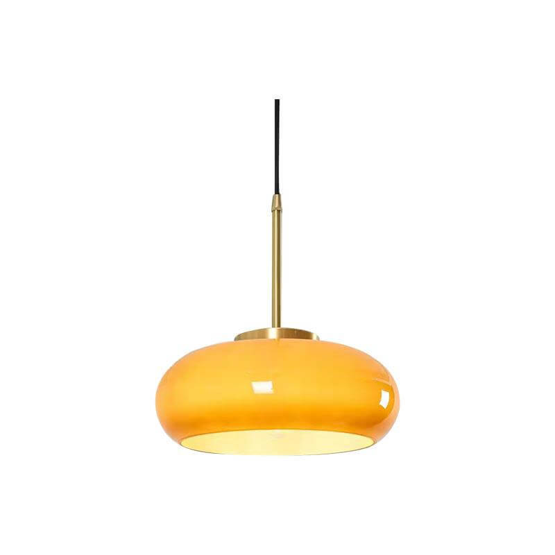 Spherical Glass Ceiling Fixture with Metallic Finish – Contemporary Single-Bulb Lighting for Living Room, Bedroom & Entryway