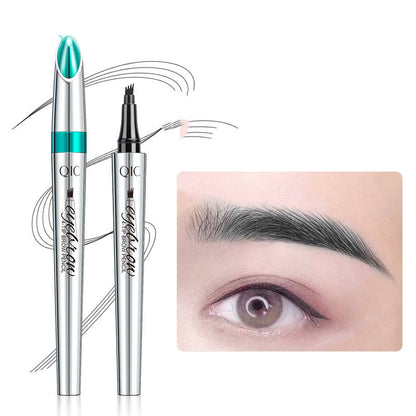 Four-Prong Precision Brow Defining Pencil with Long-Lasting 36-Hour Wear for Natural Hair-Like Strokes and Fuller Arches