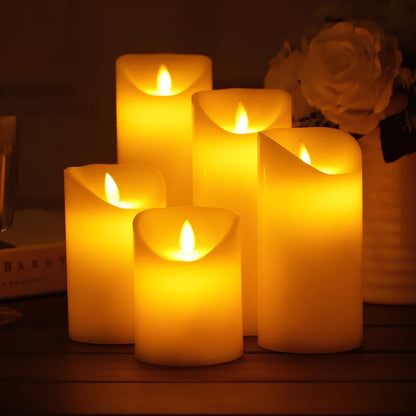 Flameless LED Candles with Realistic Flicker – Safe Battery-Operated Pillar Candles for Home Decor, Weddings, Dinners & Ambiance