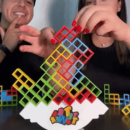 Wooden Stacking Block Tower Game for Family Game Night – Skill Building Balance Challenge for Kids & Adults