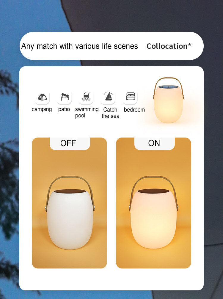 Rechargeable LED Lantern with Remote Control for Patio & Camping – Solar or USB Powered, IP65 Weather Resistant, 16 Color Modes
