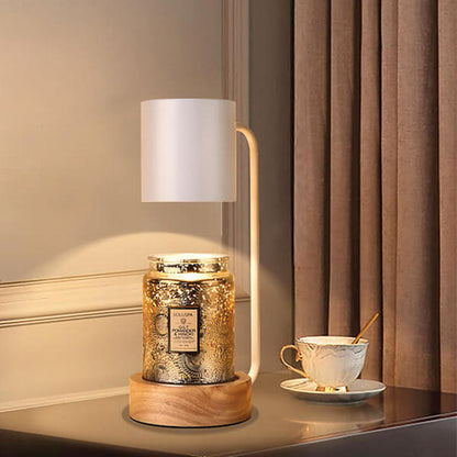 Modern Wood & Metal Desk Lamp with Adjustable Brightness for Bedroom & Home Office