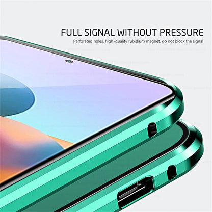 Magnetic Tempered Glass Phone Case for Samsung Galaxy with Dual-Sided Protection and Self-Locking Closure
