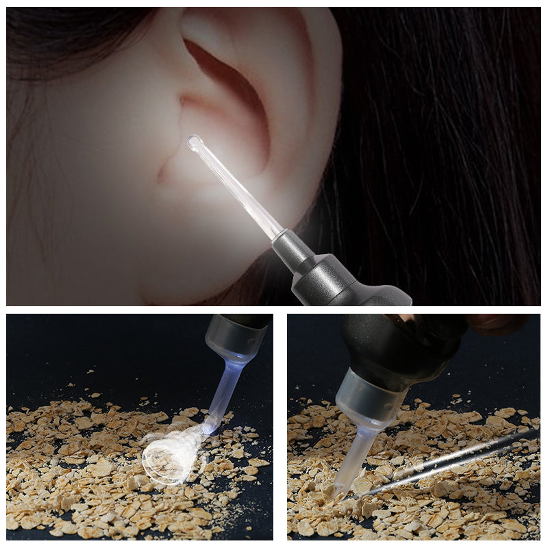 Electric Ear Wax Removal Tool with Soft Silicone Tips for Safe Home Ear Cleaning, USB Rechargeable Cordless Earwax Remover Kit with 5