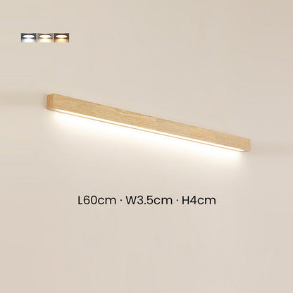 Linear LED Wood Sconce Adjustable 3-Color Temperature Vanity Mirror Light for Bathroom Bedroom Hallway Modern Nordic-Inspired Minimalist Amb