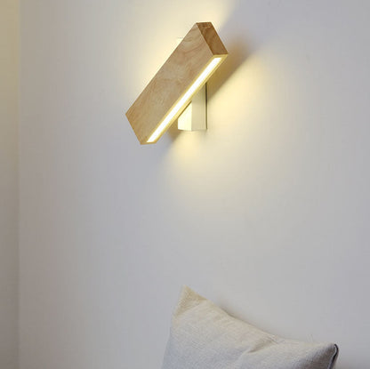 LED Sconce Light 12 Inch Wooden Acrylic Fixture Hallway Bedroom Living Room Hardwired Modern Minimal Décor Ambient Glow 12W 1200 Lumen Inter