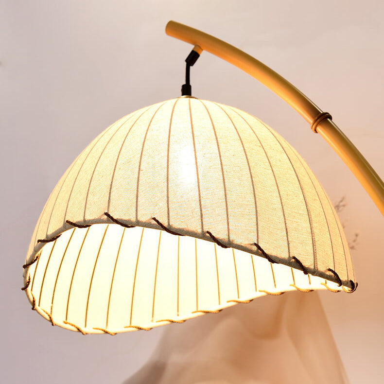 Contemporary Floor Lamp with Fabric Shade & Marble Base for Living Room, Bedroom, Hallway | Single-Bulb Standing Light Fixture with E26