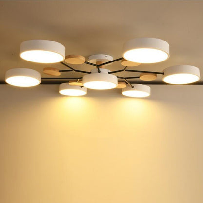 Modern Branch Sphere Semi-Flush Ceiling Light with Integrated LED for Bedrooms & Living Spaces