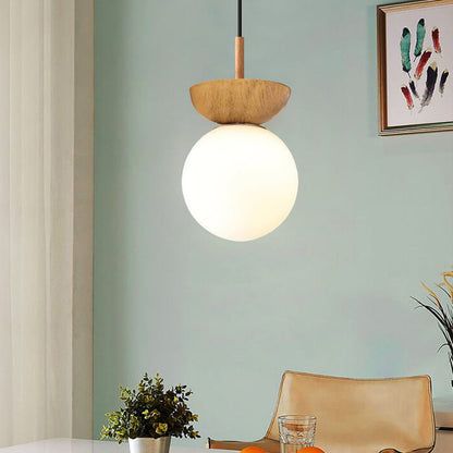 Spherical Glass Ceiling Light with Metal Frame - Contemporary Hardwired Fixture for Bedroom, Entryway & Hallway - G9 Socket