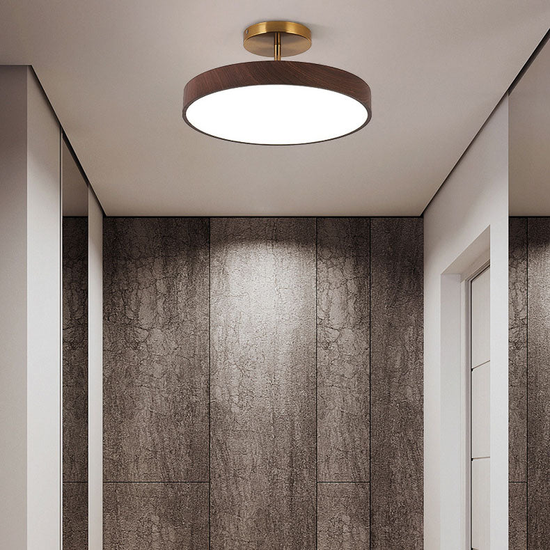 Close-to-Ceiling LED Fixture 12-Inch Iron Round Low-Profile for Hallways Bedrooms Kitchens Entryways Modern Dimmable 3000K-5000K