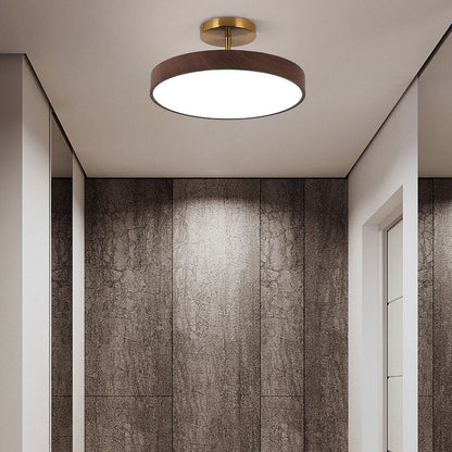 Close-to-Ceiling LED Fixture 12-Inch Iron Round Low-Profile for Hallways Bedrooms Kitchens Entryways Modern Dimmable 3000K-5000K