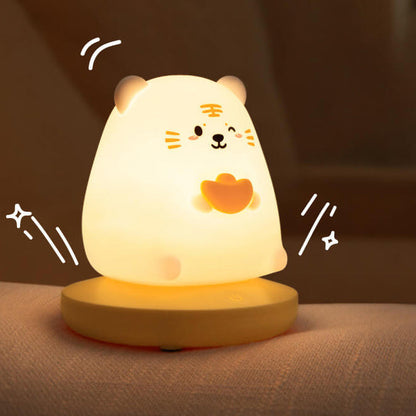 Silicone Animal Night Light for Kids – Soft LED Bedside Lamp, Rechargeable Glow Light for Nursery, Bedroom & Living Room Decor