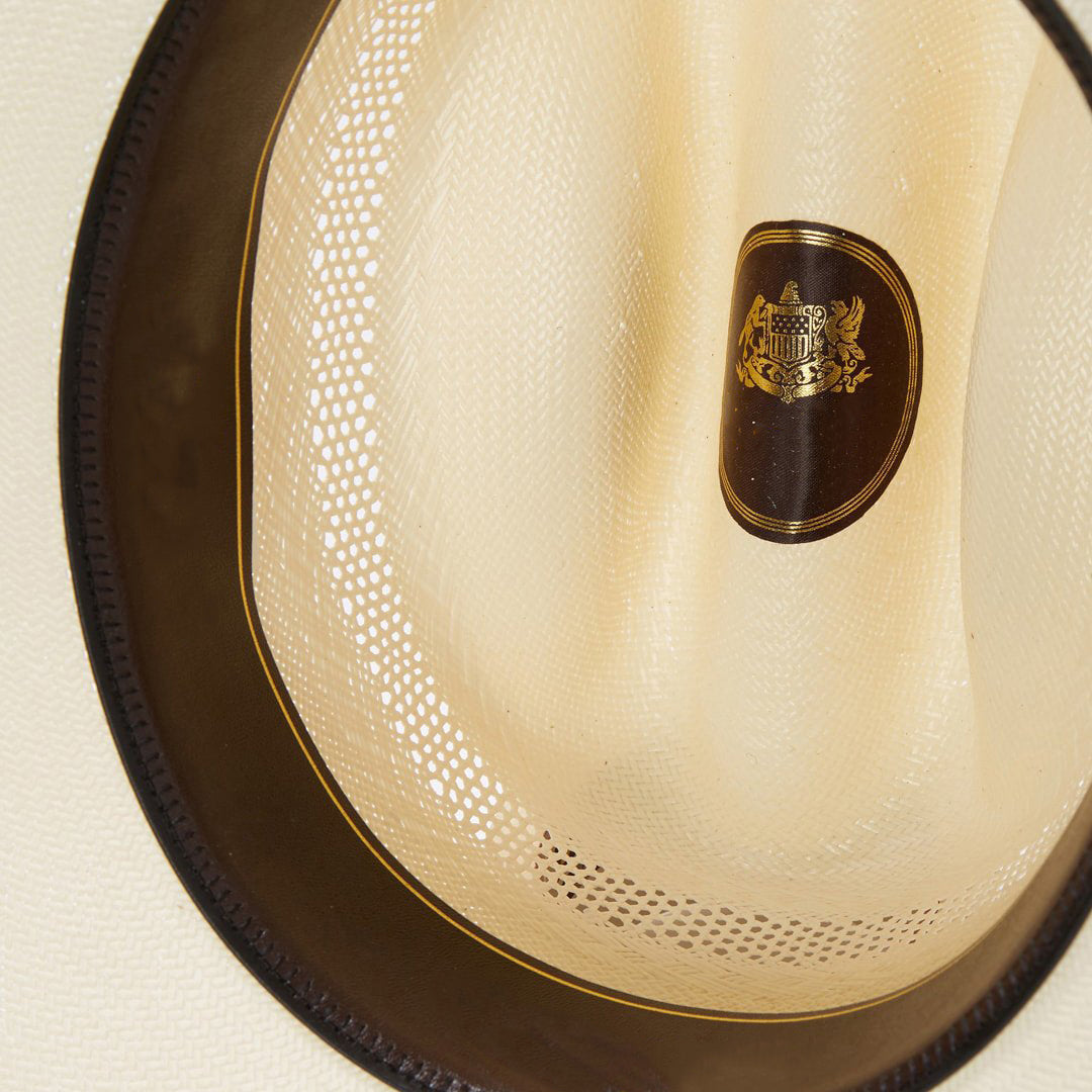 Woven Straw Western Hat Breathable Cowboy Crown Leather Band Silver Gold Accents 4.25" Brim for Summer Rodeo Ranch Outdoor Festivals
