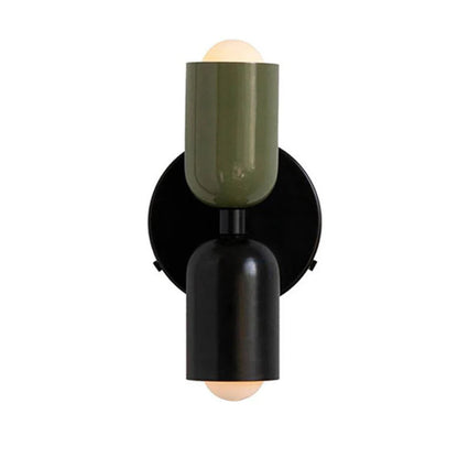 Glass Sconce Dual-Direction Fixture Green 4.7 in Contemporary Bedside Hallway Uplighter Downlighter for Home Apartment Lounge Passage Ambien