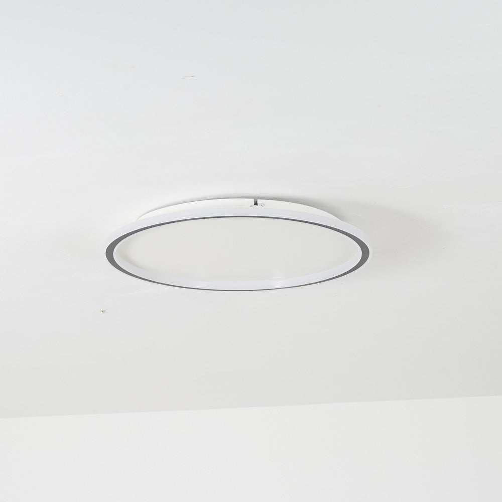 Dimmable Round LED Flush Mount Ceiling Light for Bedroom Living Room | Black White Metal Acrylic | Indoor Hardwired 12-20 Inch Fixture