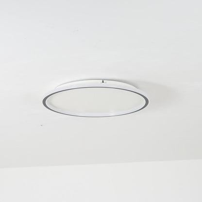 Dimmable Round LED Flush Mount Ceiling Light for Bedroom Living Room | Black White Metal Acrylic | Indoor Hardwired 12-20 Inch Fixture