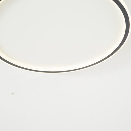 Dimmable Round LED Flush Mount Ceiling Light for Bedroom Living Room | Black White Metal Acrylic | Indoor Hardwired 12-20 Inch Fixture